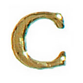 Wachsbuchstabe CLASSIC "C" 8mm, Gold, 1 Stück