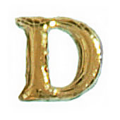 Wachsbuchstabe CLASSIC "D" 8mm, Gold, 1 Stück