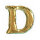 Wachsbuchstabe CLASSIC "D" 8mm, Gold, 1 Stück