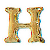 Wachsbuchstabe CLASSIC "H" 8mm, Gold, 1 Stück