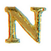 Wachsbuchstabe CLASSIC "N" 8mm, Gold, 1 Stück