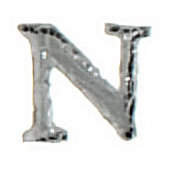 Wachsbuchstabe CLASSIC "N" 8mm, Silber, 1...