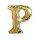 Wachsbuchstabe CLASSIC "P" 8mm, Gold, 1 Stück