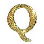 Wachsbuchstabe CLASSIC "Q" 8mm, Gold, 1 Stück