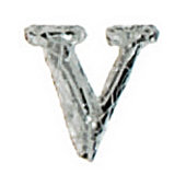 Wachsbuchstabe CLASSIC "V" 8mm, Silber, 1...