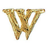 Wachsbuchstabe CLASSIC "W" 8mm, Gold, 1 Stück