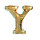 Wachsbuchstabe CLASSIC "Y" 8mm, Gold, 1 Stück